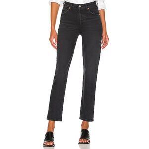 Citizens of Humanity Charlotte Straight jeans, size 26, washed black, button fly